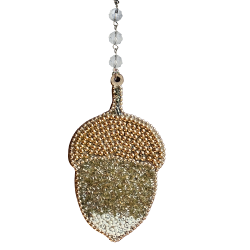 BEJEWELED ACORN (Set/3) MAGNETIC FALL CHANDELIER ORNAMENT