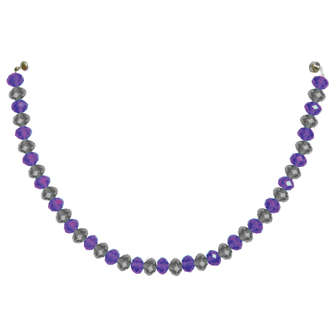 12" PURPLE/SILVER CRYSTAL BEAD MAGNETIC CHANDELIER GARLAND (Set/3)