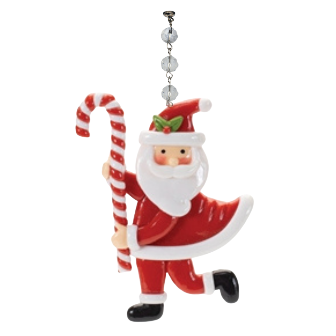 CANDY CANE SANTA (Set/3) MAGNETIC CHANDELIER ORNAMENT