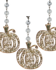 BEJEWELED PUMPKIN (Set/3) MAGNETIC FALL CHANDELIER ORNAMENT