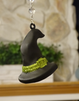 GLITTER WITCH HAT - MIXED SET -MULTICOLOR GOLD/GREEN/PURPLE (SET/3) MAGNETIC HALLOWEEN CHANDELIER ORNAMENT
