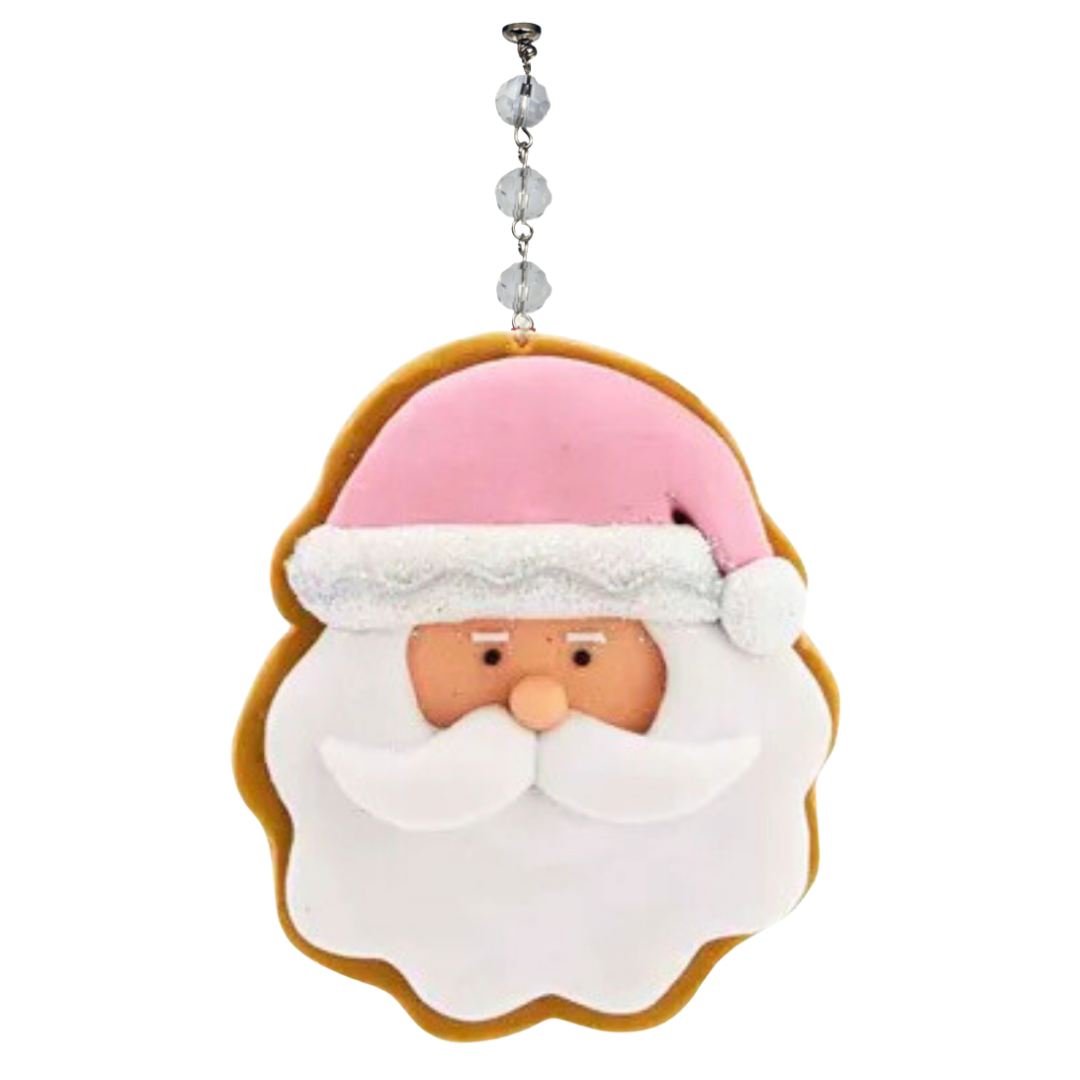 PINK SANTA FACE (Set/3) or (Set/1) MAGNETIC CHANDELIER ORNAMENT