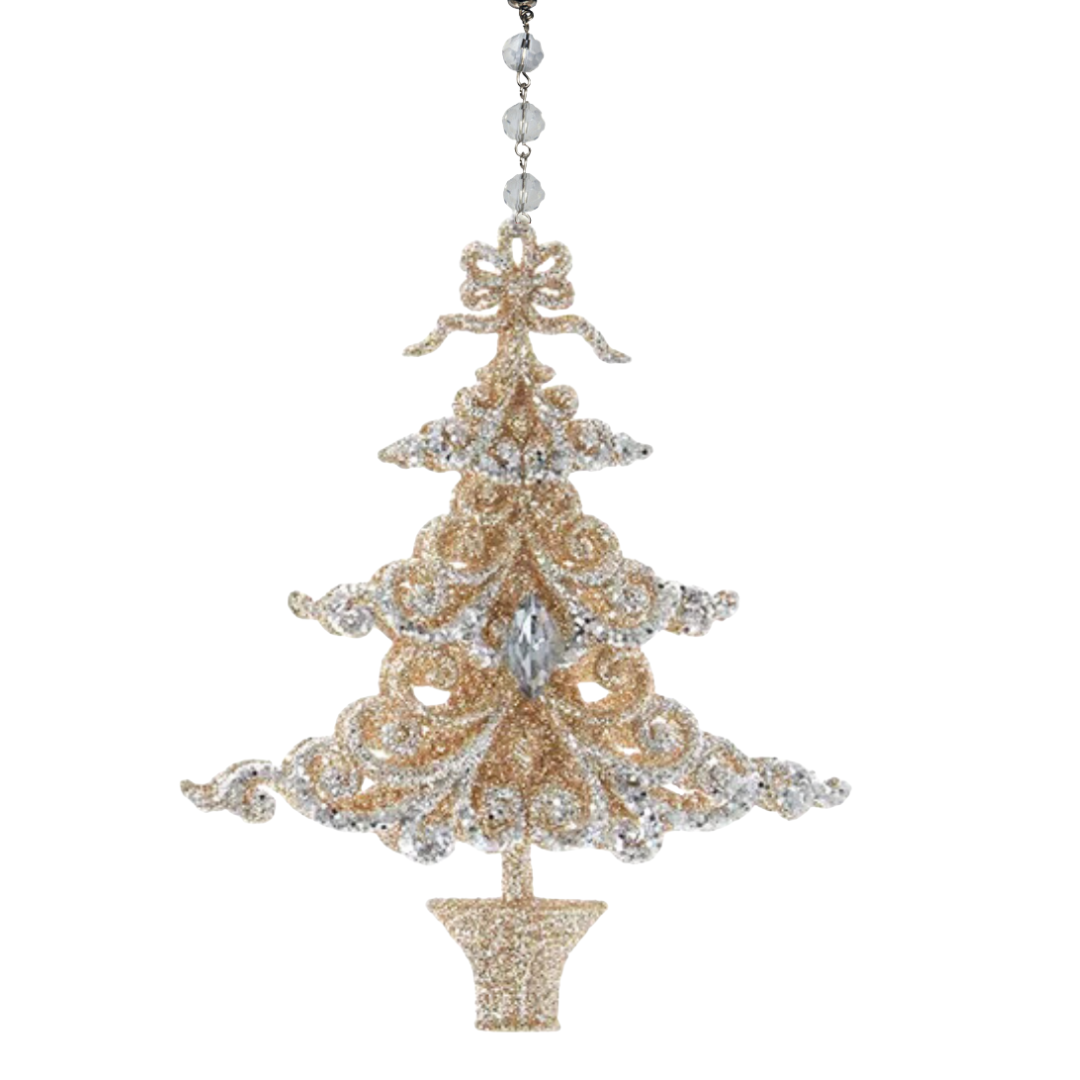 CHAMPAGNE + PLATINUM TREE (Set/1) OR (Set/3 )MAGNETIC CHANDELIER ORNAMENT