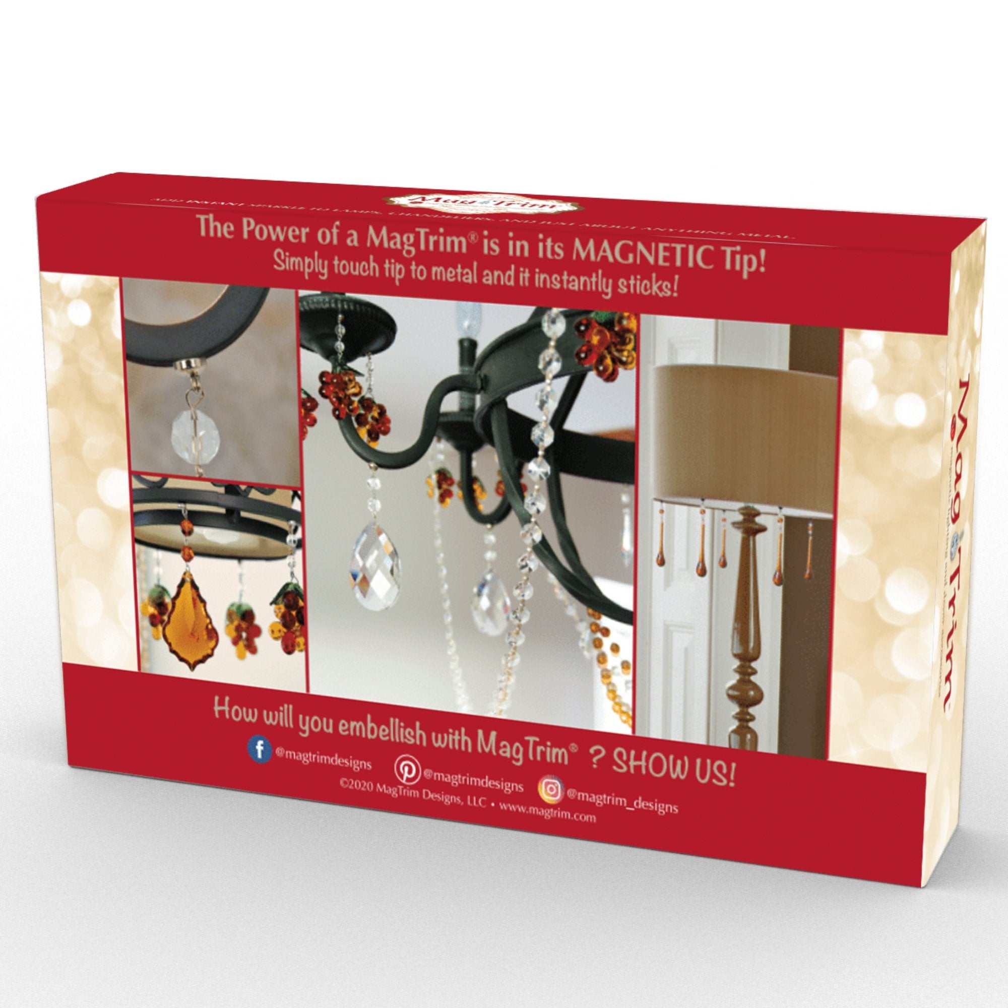 2" CLEAR "MINI" TRADITIONAL CRYSTAL PENDALOGUE (Box of 6) Magnetic Chandelier Crystal - MagTrim Designs LLC