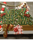 GREEN/GOLD MERRY CHRISTMAS (Set/1) MAGNETIC CHANDELIER ORNAMENT