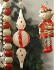 6.5" PEPPERMINT GLASS DROP (Set/3) MAGNETIC CHANDELIER ORNAMENT