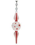 6.5" PEPPERMINT GLASS DROP (Set/3) MAGNETIC CHANDELIER ORNAMENT