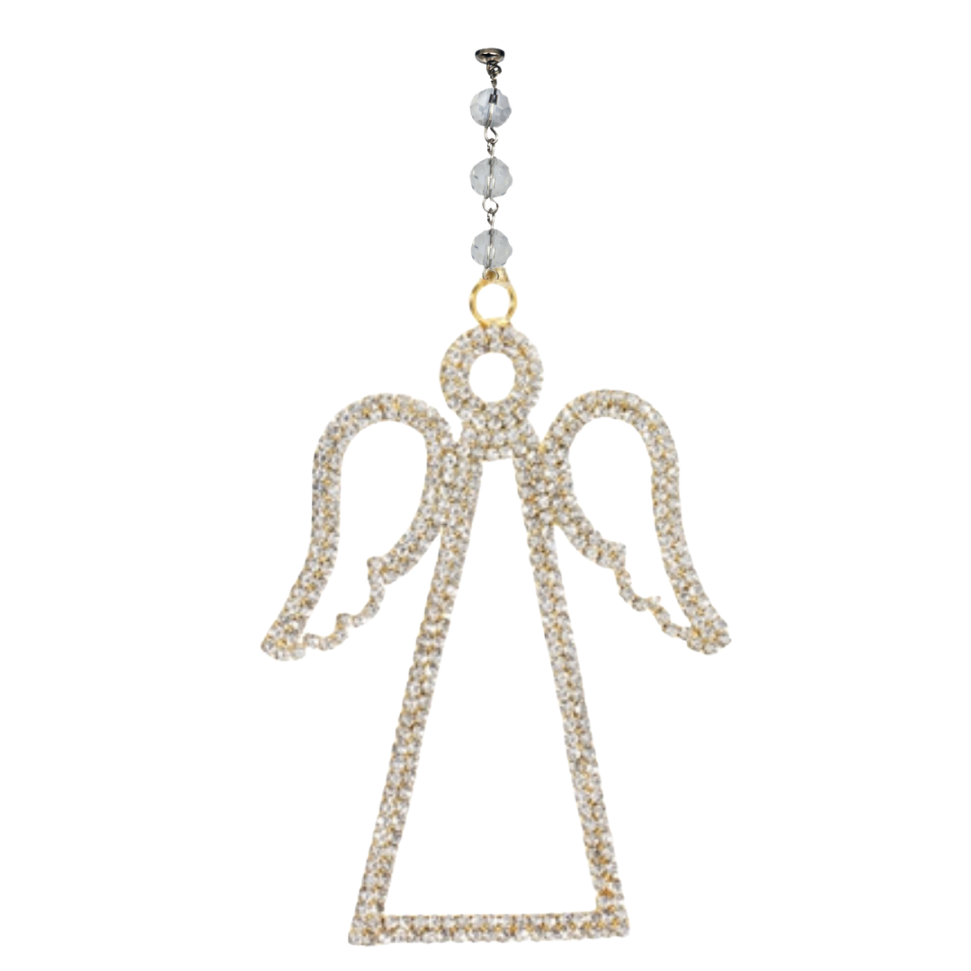 GOLD JEWELED ANGEL (Set/1) OR (Set/3) MAGNETIC CHANDELIER ORNAMENT