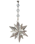 CLEAR CRYSTAL STAR (Set/3) MAGNETIC CHANDELIER ORNAMENT