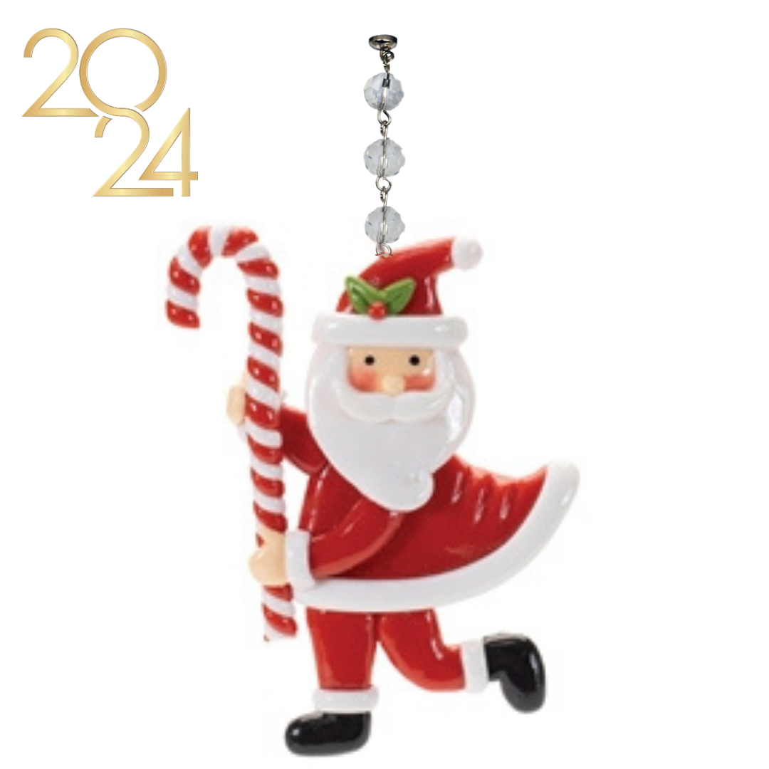 CANDY CANE SANTA (Set/3) MAGNETIC CHANDELIER ORNAMENT