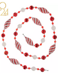 72" ( 6 Feet) Peppermint Ball MAGNETIC Holiday Garland