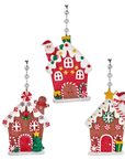 WHIMSICAL FLAT GINGERBREAD HOUSE (Set/1) MAGNETIC CHANDELIER ORNAMENT - 3 STYLES AVAILABLE