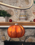 MERCURY GLASS PUMPKIN - (Set/1) - MAGNETIC HALLOWEEN ORNAMENT