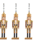 GLITTER GOLD + BLACK NUTCRACKERS (Set/1) or (Set/3)MAGNETIC CHANDELIER ORNAMENT