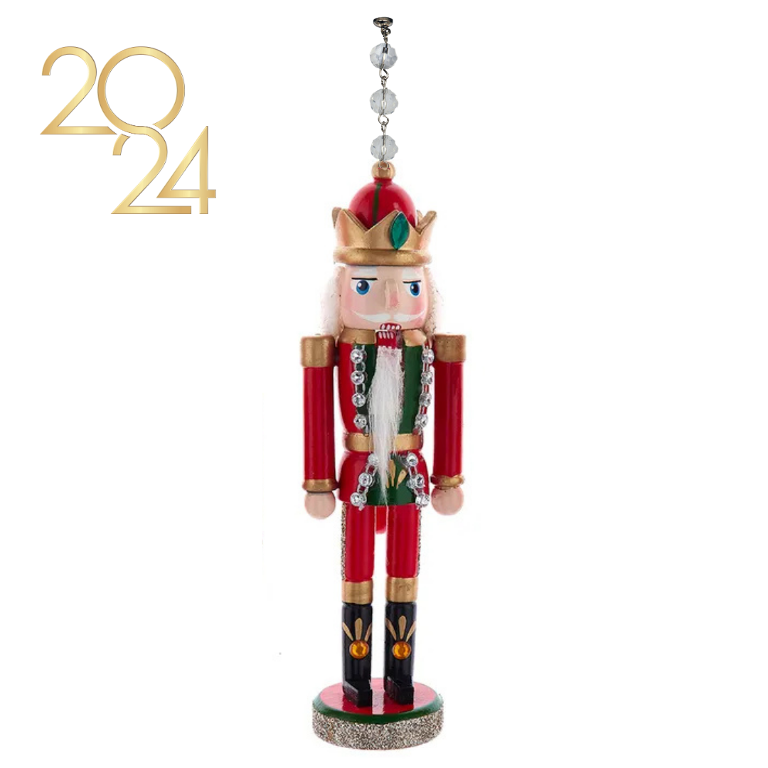 GLITTER RED + GREEN NUTCRACKER (Set/1) MAGNETIC CHANDELIER ORNAMENT - 3 STYLES AVAILABLE