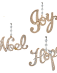 PLATINUM SILVER HOPE, NOEL, JOY (Set/1) MAGNETIC CHANDELIER ORNAMENT