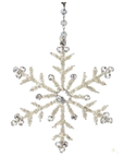6" SILVER CRYSTAL JEWELED SNOWFLAKE (Set/1) MAGNETIC CHANDELIER ORNAMENT