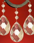 3" CLEAR FACETED WEAVED ALMOND Magnetic Chandelier Crystal TrimKit® (Box of 3)
