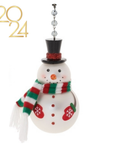 SNOWMAN w/ RED/GREEN SCARF (Set/1) MAGNETIC CHANDELIER ORNAMENT - 2 STYLES AVAILABLE