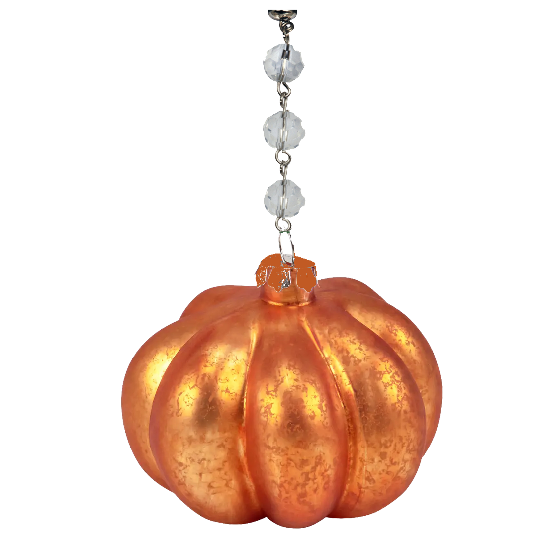 MERCURY GLASS PUMPKIN - (Set/1) - MAGNETIC HALLOWEEN ORNAMENT