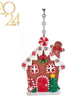 WHIMSICAL FLAT GINGERBREAD HOUSE (Set/1) MAGNETIC CHANDELIER ORNAMENT - 3 STYLES AVAILABLE