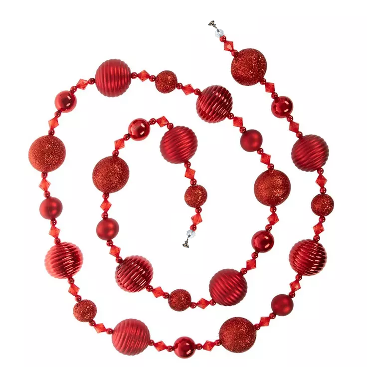72" ( 6 Feet) Red Ball MAGNETIC Holiday Garland