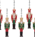 "MINI" RED + GREEN NUTCRACKERS (Set/3) MAGNETIC CHANDELIER ORNAMENT