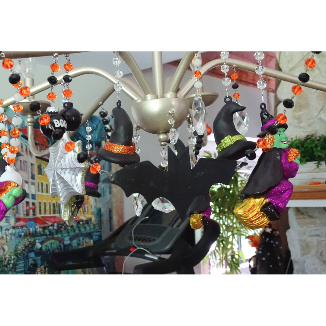 12" BAT GARLAND (Orange+ Black) MAGNETIC CHANDELIER GARLAND (Set/3)