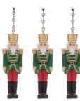 "MINI" RED + GREEN NUTCRACKERS (Set/3) MAGNETIC CHANDELIER ORNAMENT