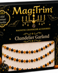 12" ORANGE/BLACK CRYSTAL BEAD MAGNETIC CHANDELIER GARLAND (Set/3)