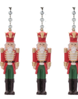 "MINI" RED + GREEN NUTCRACKERS (Set/3) MAGNETIC CHANDELIER ORNAMENT