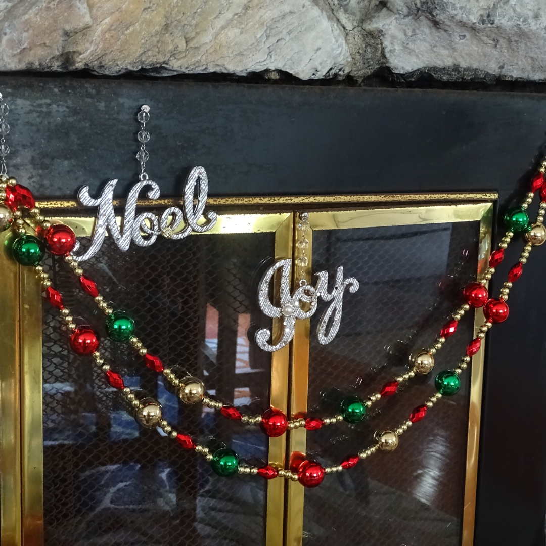 54" ( 4.5 Feet) Red/Green/Gold SMALL BALL Magnetic Holiday Garland