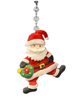 WHIMSICAL SANTA - GREEN WREATH (Set/3) MAGNETIC CHANDELIER ORNAMENT
