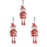 RED HOLIDAY ELF - 2 Styles Available (Set/3) or (Set/1) MAGNETIC CHANDELIER ORNAMENT