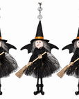 BLACK + GOLD WITCH (Set/1) or (Set/3) MAGNETIC HALLOWEEN CHANDELIER ORNAMENT