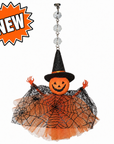 PUMPKIN WITCH (Set/1) or (Set/3) MAGNETIC HALLOWEEN CHANDELIER ORNAMENT