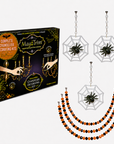 HALLOWEEN CHANDELIER MAKEOVER KIT - (3) Spider Web + (3) 12" Orange/Black Garland