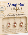 COMPLETE CHANDELIER MAKEOVER KIT - 3" Classic Weaved Almond Magnetic Crystal + Magnetic Chandelier Garland ( 6 Piece Kit)