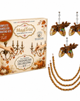 FALL CHANDELIER MAKEOVER KIT - GLITTER ACORN + 12" GOLD CRYSTAL BEAD GARLAND