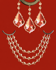 COMPLETE CHANDELIER MAKEOVER KIT - 4" Traditional Pendalogue Magnetic Crystal + Magnetic Chandelier Garland ( 6 Piece Kit)
