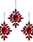 VINTAGE RED JEWEL SNOWFLAKE (SET/3) MAGNETIC CHANDELIER ORNAMENT