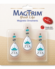 Greek Logo Crystal - Badge- Zeta Tau Alpha - Magnetic Ornament (Set of 3) Blister Pack Set/3