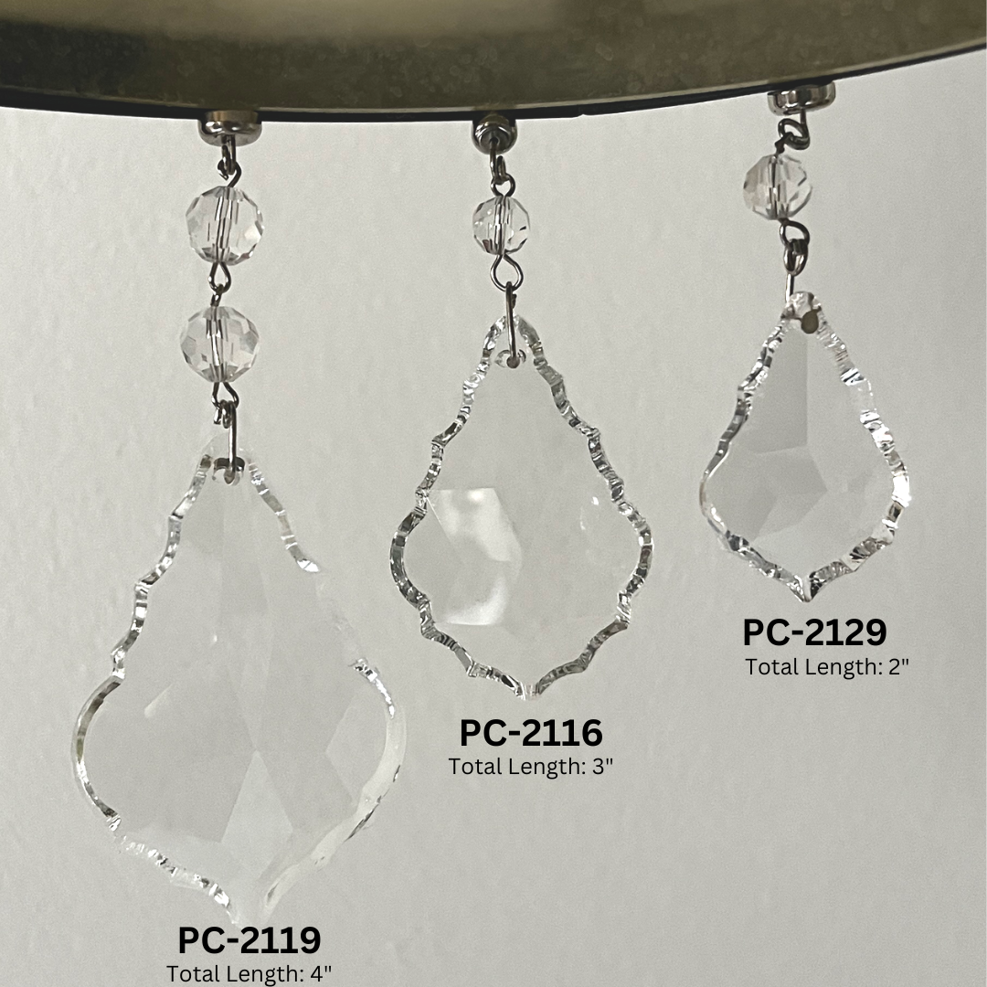 4", 3", 2.5" CLEAR TRADITIONAL CRYSTAL PENDALOGUE - 3 Sizes Available - Magnetic Chandelier Crystal