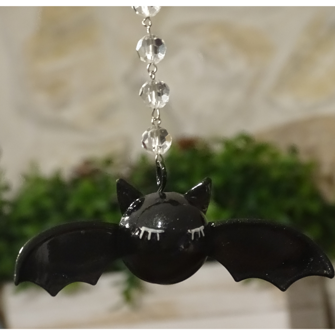 3" WHIMSICAL "EYE LASH" BAT (Set/3) MAGNETIC HALLOWEEN CHANDELIER ORNAMENT