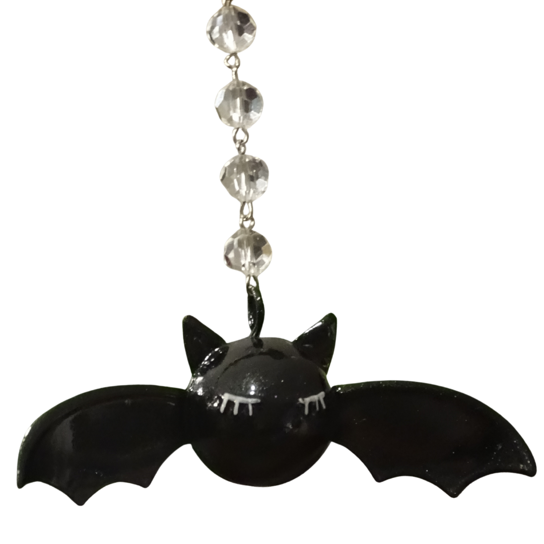 3" WHIMSICAL "EYE LASH" BAT (Set/3) MAGNETIC HALLOWEEN CHANDELIER ORNAMENT