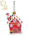WHIMSICAL FLAT GINGERBREAD HOUSE (Set/1) MAGNETIC CHANDELIER ORNAMENT - 3 STYLES AVAILABLE