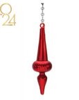 6" RED GLASS FINIAL (Set/1) or (Set/3) MAGNETIC CHANDELIER ORNAMENT - 3 STYLES AVAILABLE