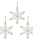 6" SILVER CRYSTAL JEWELED SNOWFLAKE (Set/1) MAGNETIC CHANDELIER ORNAMENT