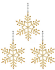 6" GOLD CRYSTAL JEWELED SNOWFLAKE (Set/1) OR (Set/3) MAGNETIC CHANDELIER ORNAMENT