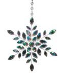 6.5" IRIDESCENT CRYSTAL JEWELED SNOWFLAKE (Set/1) MAGNETIC CHANDELIER ORNAMENT